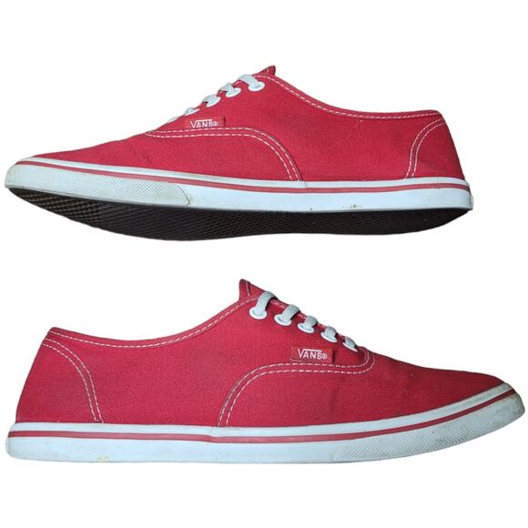 Vans TB4R Mens 6.5 Red Canvas Skate Shoes Skateboarding White Contrast Sole - Picture 8 of 10